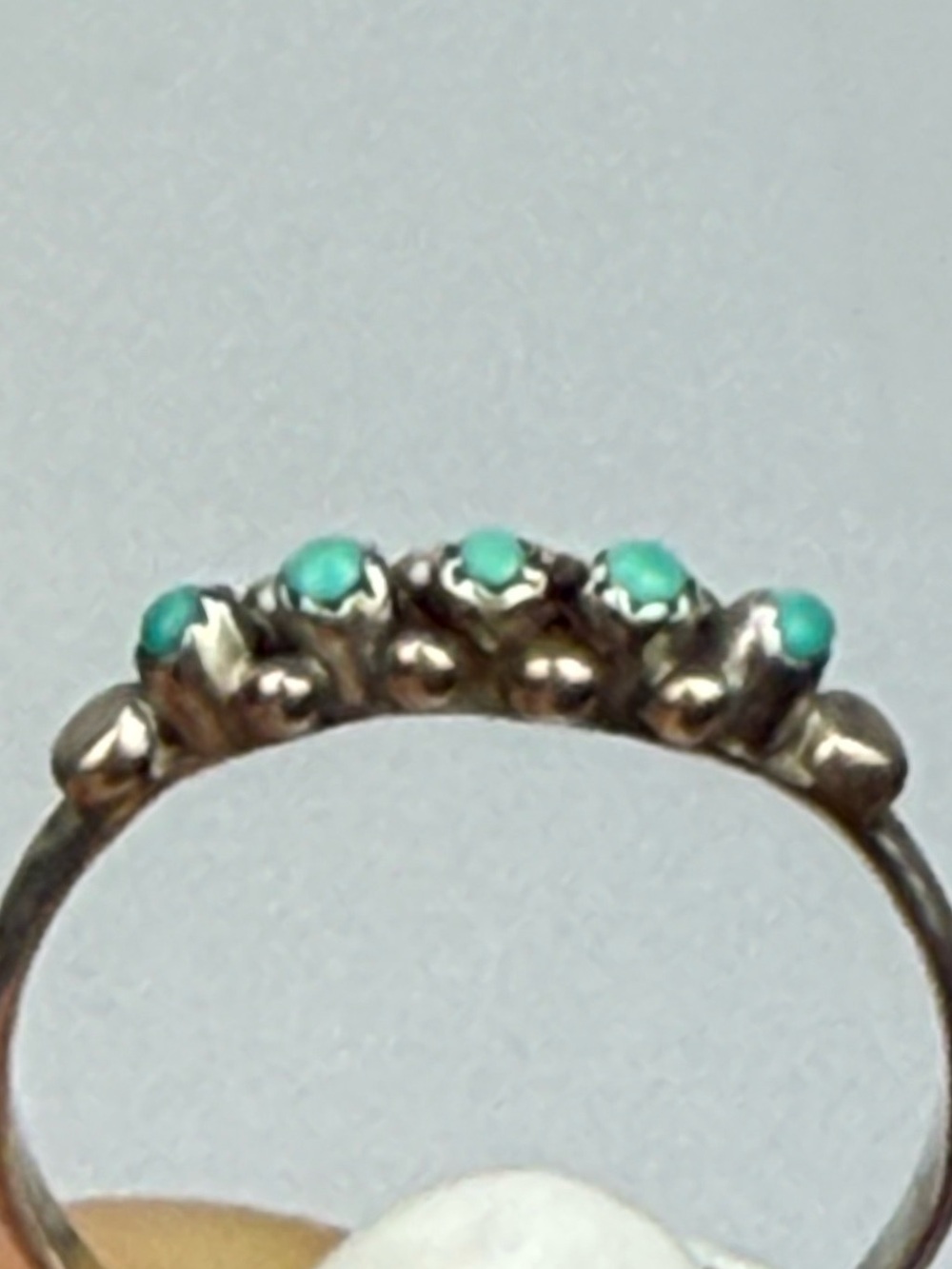 Sterling Silver Five-Stone Turquoise Accent Ring - Picture 3 of 4